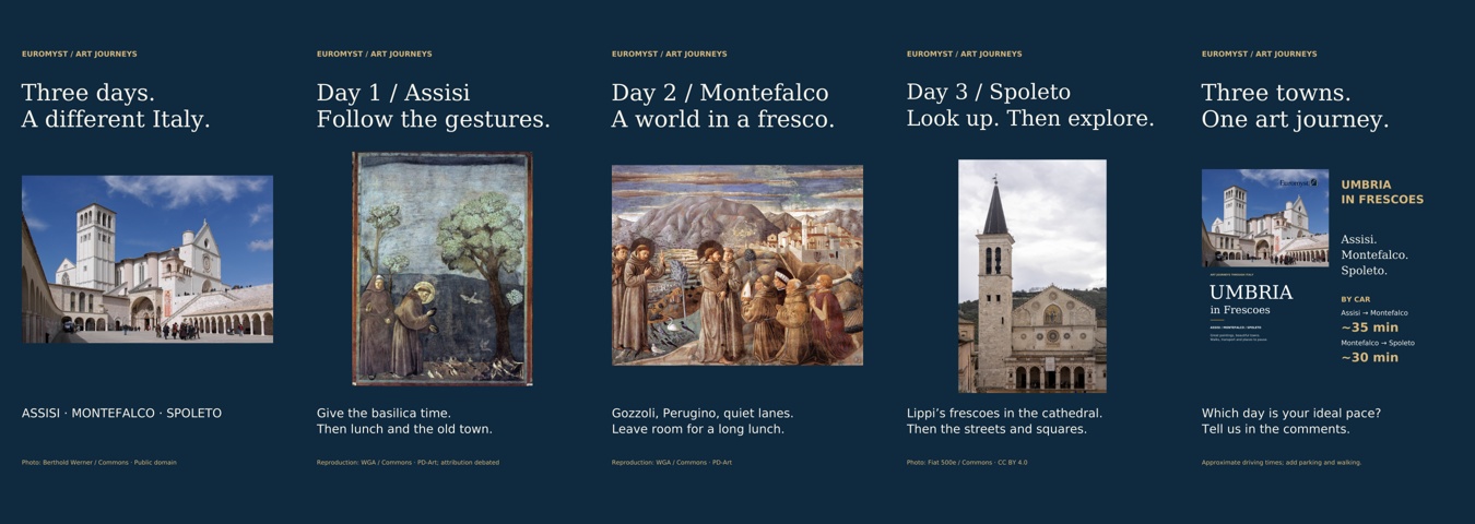 Three-day fresco route through Assisi, Montefalco and Spoleto
